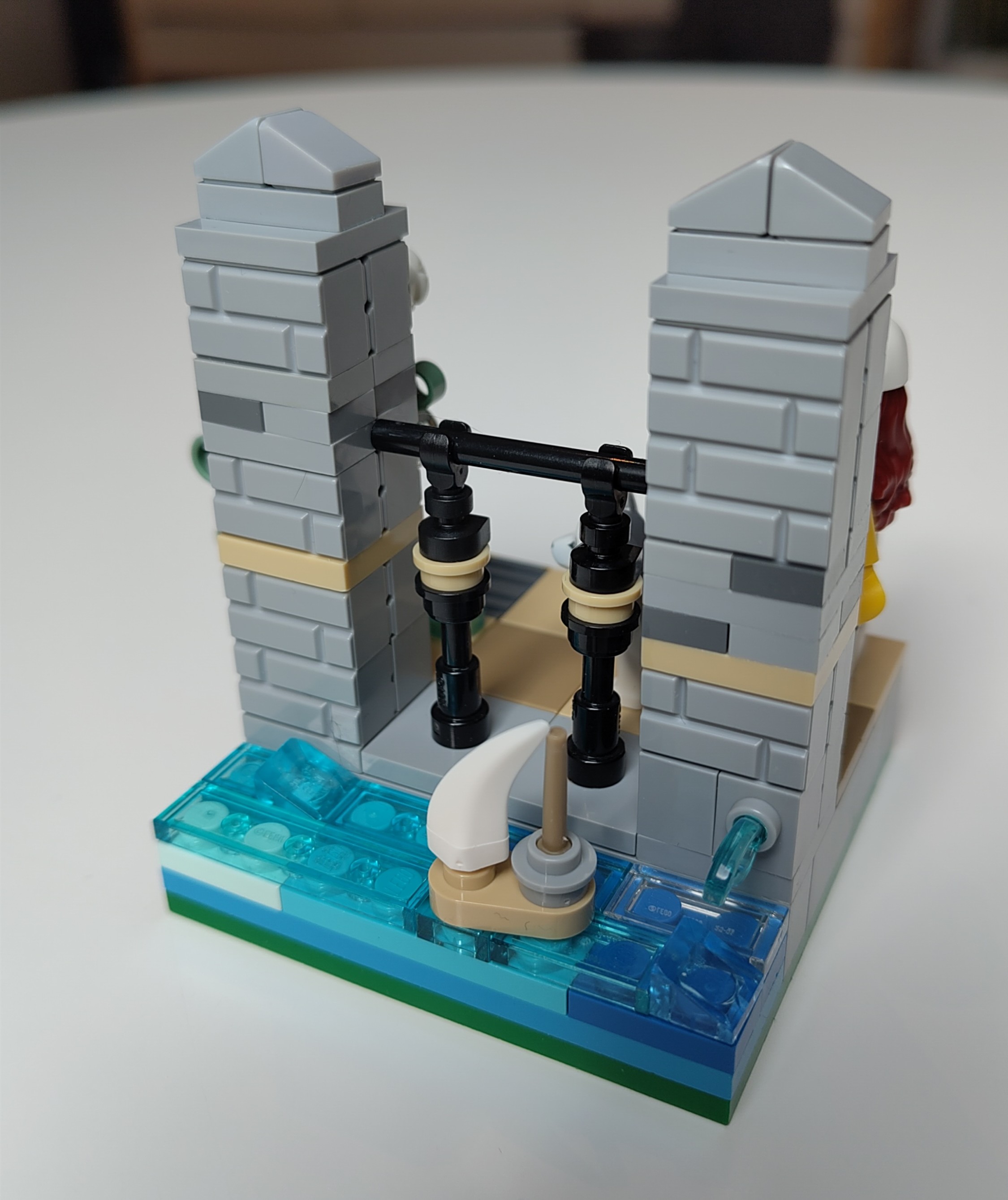 Breaker girl walking the dog in Lego (2. iteration back) - by Jacob Emcken.